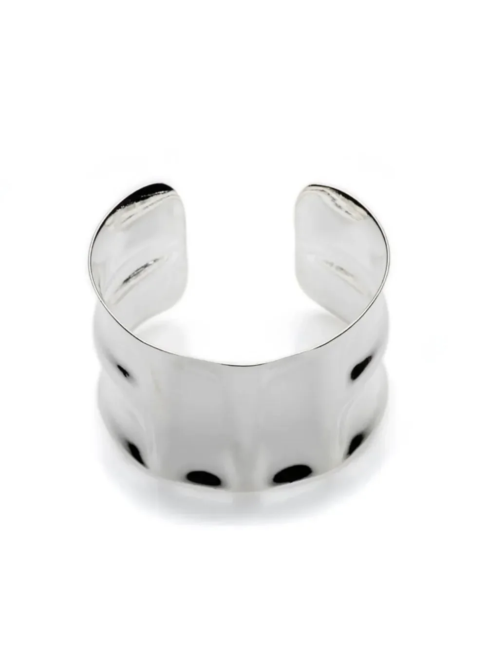 Sculpted Metallic Cuff Bracelet in Silver
